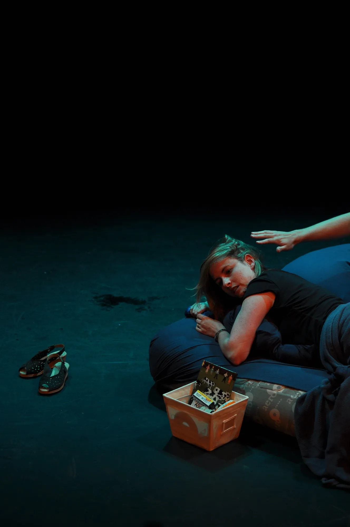 stage performer on bed